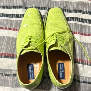 Roberto Cavalli Men's Vibrant Green Oxfords